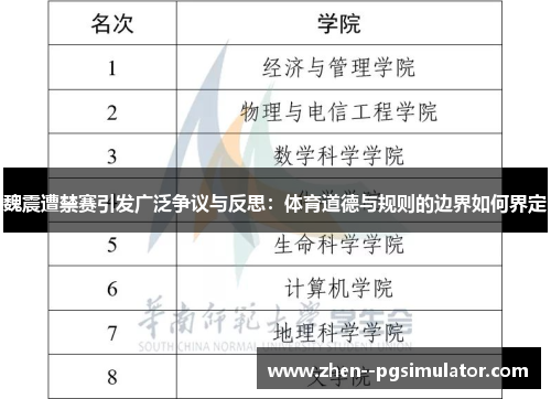 魏震遭禁赛引发广泛争议与反思：体育道德与规则的边界如何界定